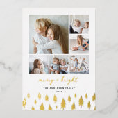 スカンジツリー |ミニマモダンリストの写真コラージュ 箔シーズンカード (正面)