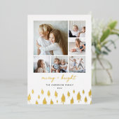 スカンジツリー |ミニマモダンリストの写真コラージュ 箔シーズンカード (立ち正面)