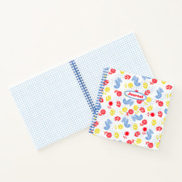 スカンジディシーブルーバードレッドイエローフラワージャーナル ノートブック