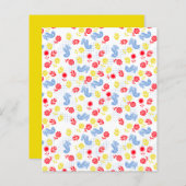 スカンジディシーブルーバードレッドイエローフラワースクラップブック (正面/裏面)