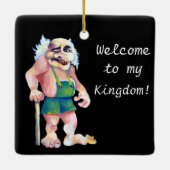 スカンジナビアおもしろいに見える歓迎トロール セラミックオーナメント (裏面)