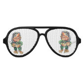 スカンジナビアおもしろいトロールイラストレーション水彩 アビエーターサングラス (正面)