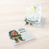 スカンジナビアおもしろいトロールイラストレーション水彩 ガラスコースター (アングル)