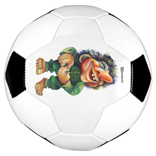 スカンジナビアおもしろいトロールイラストレーション水彩 サッカーボール (回転)