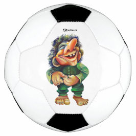 スカンジナビアおもしろいトロールイラストレーション水彩 サッカーボール
