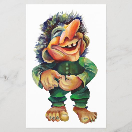 スカンジナビアおもしろいトロールイラストレーション水彩 チラシ (裏面)