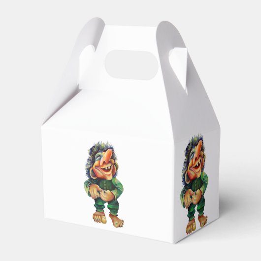 スカンジナビアおもしろいトロールイラストレーション水彩 フェイバーボックス (裏面サイド)