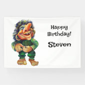 スカンジナビアおもしろいトロールイラストレーション水彩 横断幕 (横)