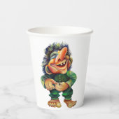 スカンジナビアおもしろいトロールイラストレーション水彩 紙コップ (裏面)