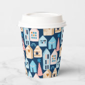 スカンジナビアお洒落の北欧フォークアートハウス 紙コップ (左)