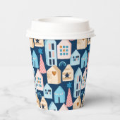 スカンジナビアお洒落の北欧フォークアートハウス 紙コップ (裏面)