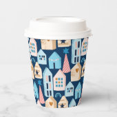 スカンジナビアお洒落の北欧フォークアートハウス 紙コップ (正面)