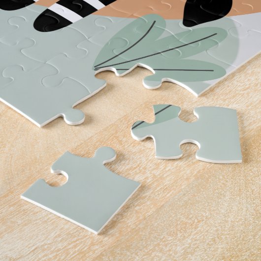 スカンジナビアお洒落の影響を受けたゼブラ ジグソーパズル (側面)