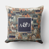 スカンジナビアお洒落ヴィレッジモノグラム クッション (正面)