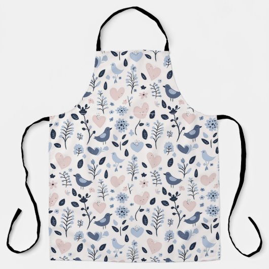 スカンジナビアお洒落鳥 エプロン (正面)