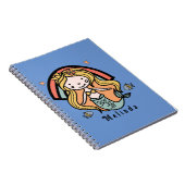 スカンジナビアかわいい人魚パーソナライズされた娘 ノートブック (右側)