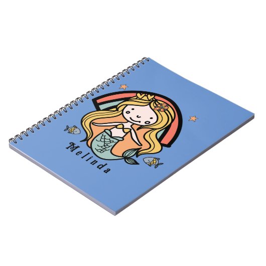 スカンジナビアかわいい人魚パーソナライズされた娘 ノートブック (左側)