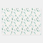 スカンジナビアかわいい水の色キッズクリスマス ラッピングペーパーシート (正面3)