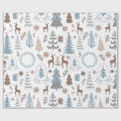 スカンジナビアのアイスブルークリスマス ラッピングペーパー (フラット)