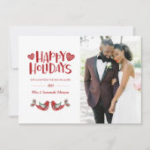 スカンジナビアのアートの新しいホリデーフォトカード 招待状 (正面)