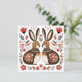 スカンジナビアのウサギのバレンタインデー シーズンカード (スタンド正面)