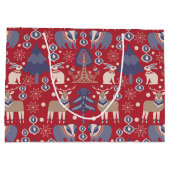 スカンジナビアのウッドランドパーソナライズされたクリスマス ラージペーパーバッグ (裏面)