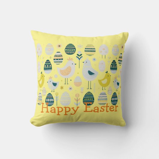 スカンジナビアのエレガンスイースターチックスと卵 クッション (正面)
