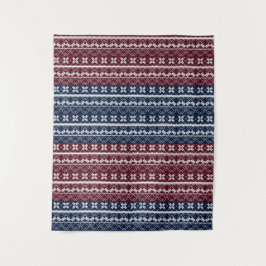 スカンジナビアのオーナメントの青い、ブルゴーニュ タペストリー