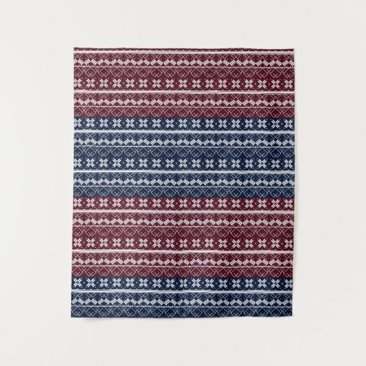 スカンジナビアのオーナメントの青い、ブルゴーニュ タペストリー (正面)