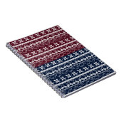 スカンジナビアのオーナメントの青い、ブルゴーニュ ノートブック (右側)