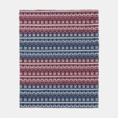 スカンジナビアのオーナメントの青い、ブルゴーニュ フリースブランケット (正面)