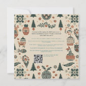 スカンジナビアのオーナメント　クリスマスパーティーご招待 招待状 (裏面)