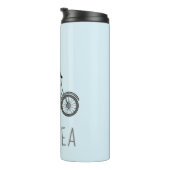 スカンジナビアのクマがバイクミニマリストブルー タンブラー (回転右)