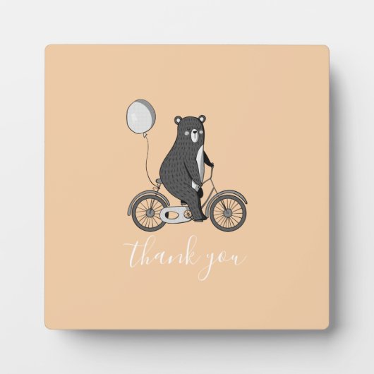 スカンジナビアのクマのミニマリストありがとう フォトプラーク (正面)