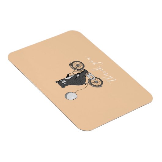 スカンジナビアのクマのミニマリストありがとう マグネット (右側)