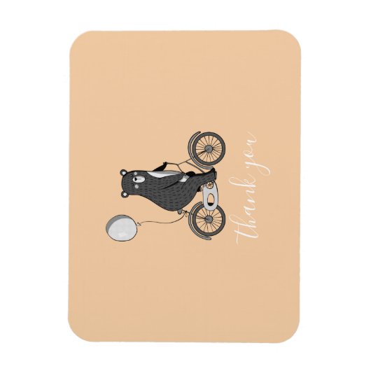 スカンジナビアのクマのミニマリストありがとう マグネット (縦)