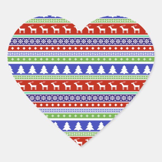 スカンジナビアのクリスマスのシール ハートシール (正面)