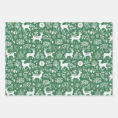 スカンジナビアのクリスマスのトナカイ北欧 ラッピングペーパーシート (正面3)