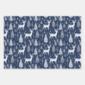 スカンジナビアのクリスマスのトナカイ北欧 ラッピングペーパーシート (正面3)