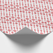 スカンジナビアのクリスマスのモダンなRosemalingパターン ラッピングペーパー (角)