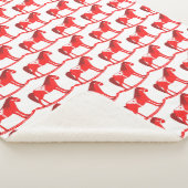 スカンジナビアのクリスマスの揺りパターン(の模様が)ある馬 シェルパブランケット (3/4)