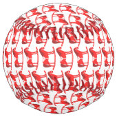 スカンジナビアのクリスマスの揺りパターン（の模様が）ある馬 ソフトボール (裏面)