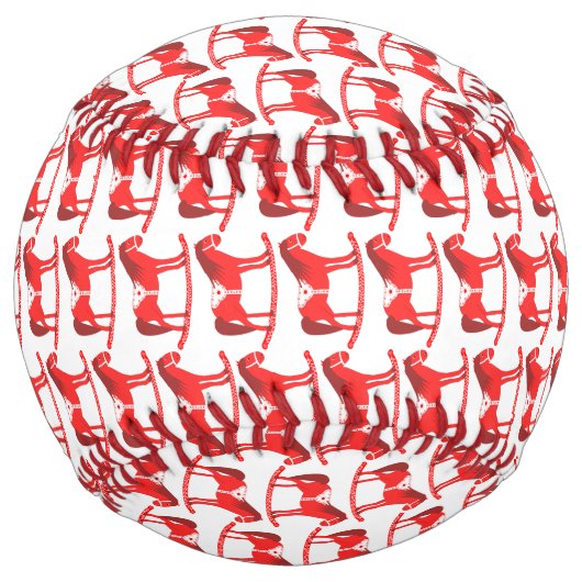 スカンジナビアのクリスマスの揺りパターン（の模様が）ある馬 ソフトボール (裏面)