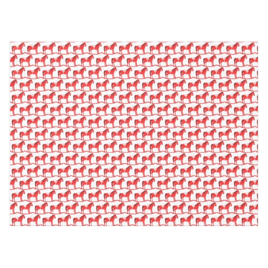 スカンジナビアのクリスマスの揺りパターン（の模様が）ある馬 テーブルクロス (正面(横))