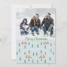 スカンジナビアのクリスマスの森の狐の写真 シーズンカード