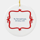 スカンジナビアのクリスマスのDalaの馬の神7月! カスタム セラミックオーナメント (裏面)