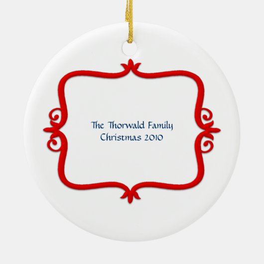 スカンジナビアのクリスマスのDalaの馬の神7月! カスタム セラミックオーナメント (裏面)