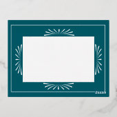 スカンジナビアのクリスマスイヤーティール（緑がかった色） 箔シーズンポストカード (裏面)