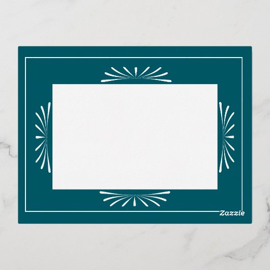 スカンジナビアのクリスマスイヤーティール（緑がかった色） 箔シーズンポストカード (裏面)