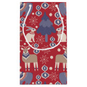 スカンジナビアのクリスマスウッドラパーソナライズされたンド スモールペーパーバッグ (裏面)